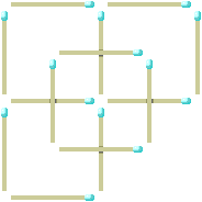 Leave three squares in an L, and make a square in the middle of it.